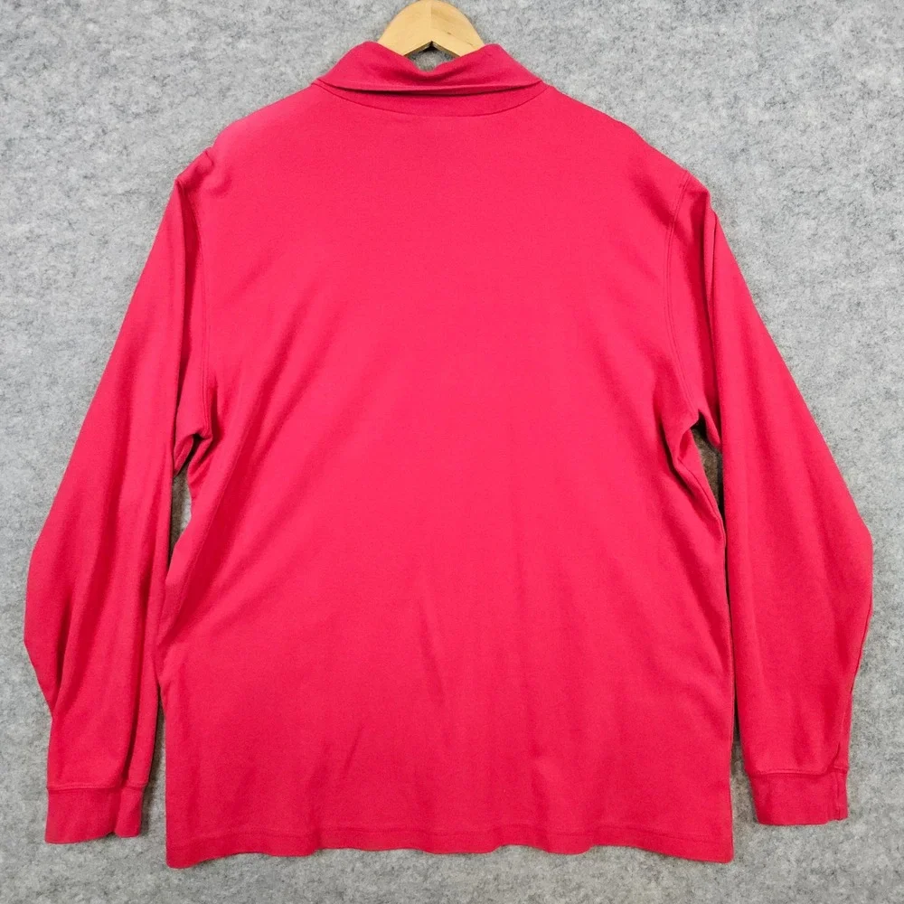 Lands End Men's Red Turtleneck Pullover Size XL/T 100%‎ Cotton Preppy FADING